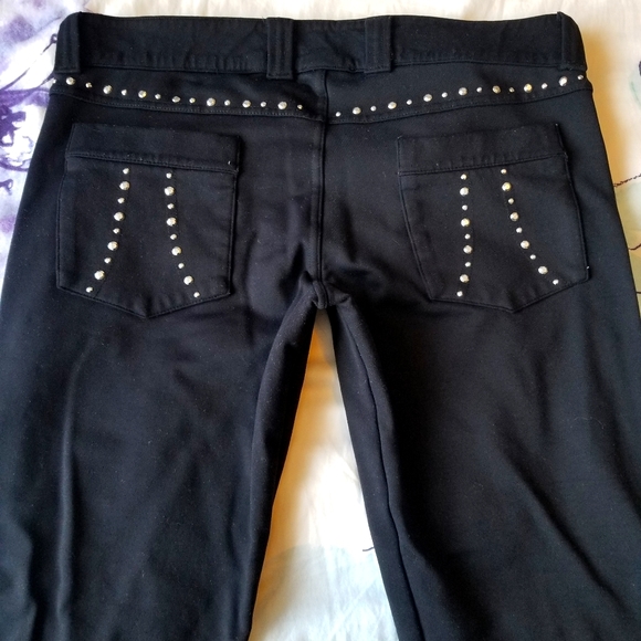 bebe Pants - Medium Bebe Sport Workout Flare Pants Black Bling